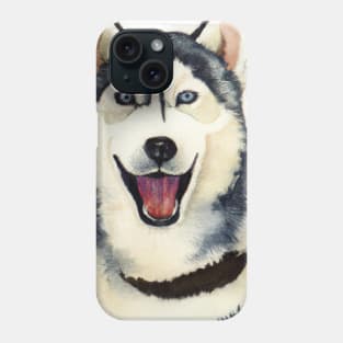 Siberian Husky Watercolor - Gift For Dog Lovers. Cool dog design for Chukcha owners. Features siberian husky with water color style. Great dog artwork for Husky Sibe lovers. Phone Case