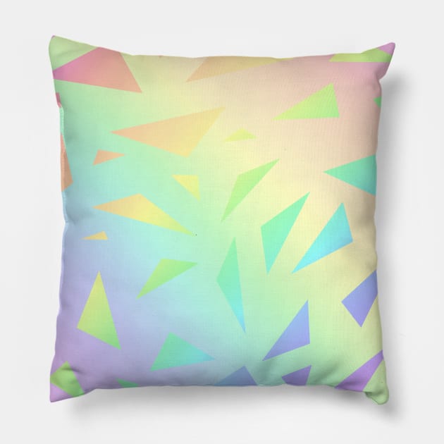 Pastel Gradient Design with Pastel Ombre Triangles! Pillow by KelseyLovelle