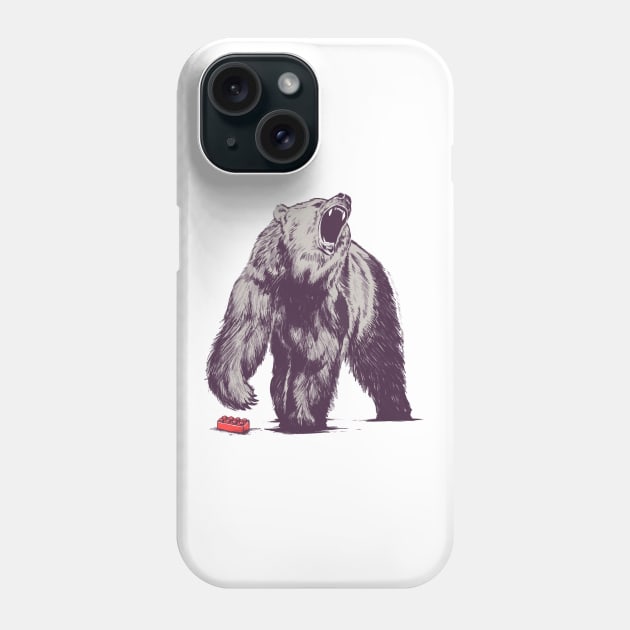 Bear Block Phone Case by Daniel Teres