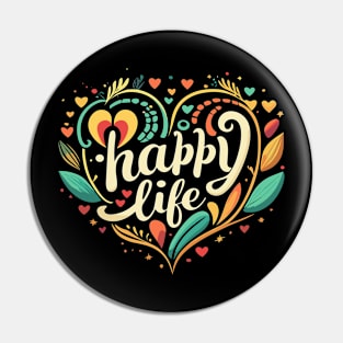 Floral Heart - Happy Life Pin