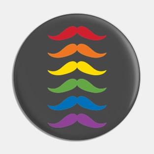 Rainbow Of Mustaches Pin