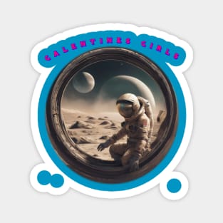 Galentine girl entering space capsule Magnet