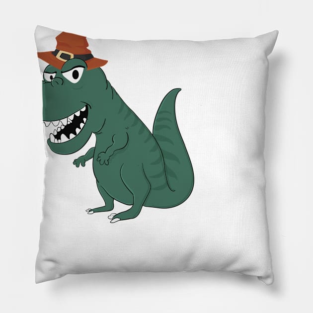 Cute Dinosaur Halloween Design Pillow by RJCatch