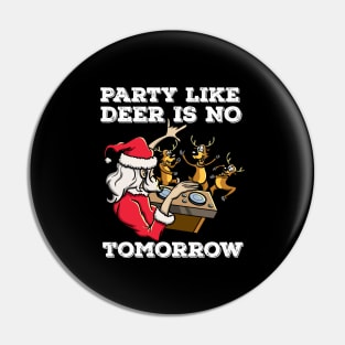 Santa Claus Deer DJ Dancing ReinDeer Party Fun Christmas Pun Pin