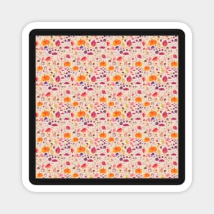 Cottagecore Autumnal Watercolor Pattern Magnet