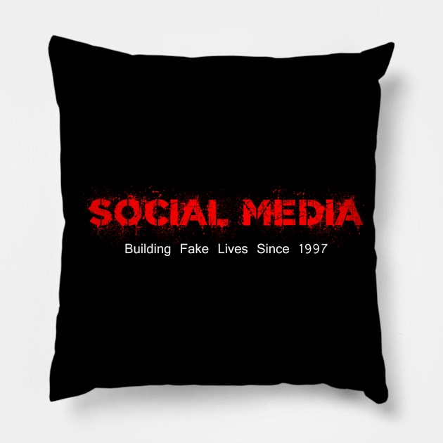 Social Media Addict Pillow by Scar