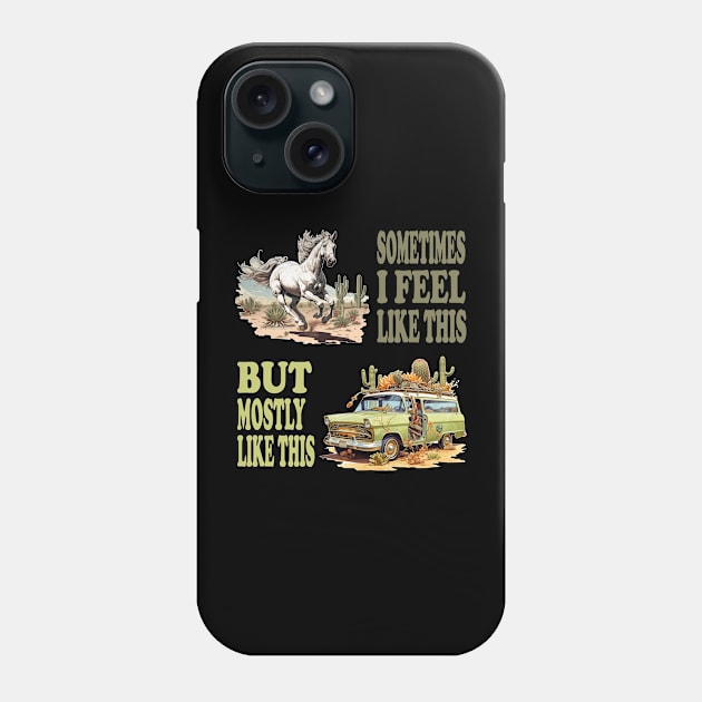 Generation X How I feel  - Abandoned Car in Desert, White Stallion Phone Case by VoluteVisuals