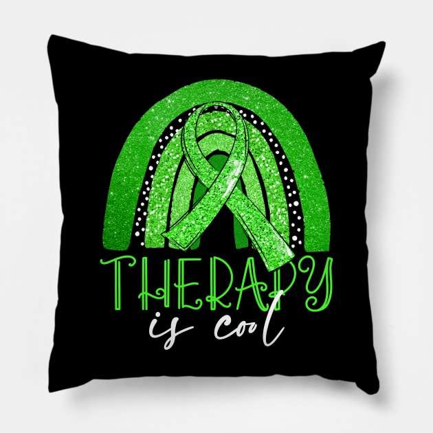 Therapy Is Cool  End the Stigma Mental Health Awareness Pillow by peskyrubeus