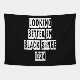 Looking Better In Black Since 1234 [White] Tapestry