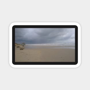 Winter sea, Grey, Blue and Brown Photo Magnet