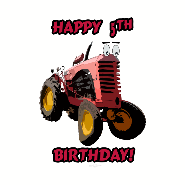 Happy 5th birthday tractor design by seadogprints