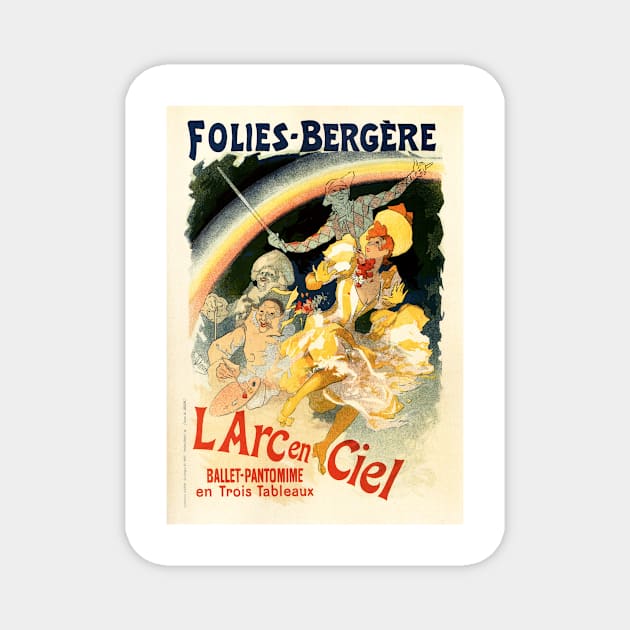 Folies Bergere L Arc en Ciel Ballet Pantomime Theatre Vintage French Magnet by vintageposters