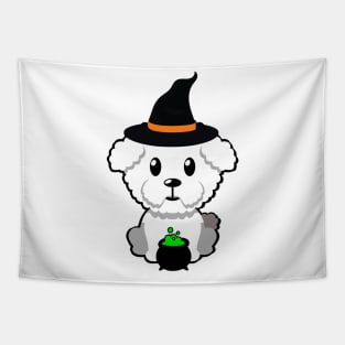 Cute furry dog is a witch Tapestry