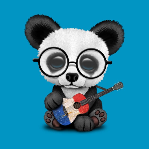 Baby Panda Playing French Flag Guitar by jeffbartels