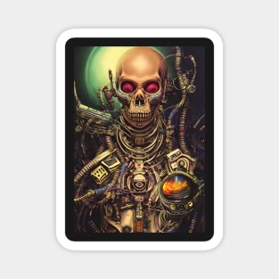 Skeleton Astronaut | Space Skull | Dystopian Art | Skull Astronaut Artwork | Fantasy Astronaut Skull Magnet