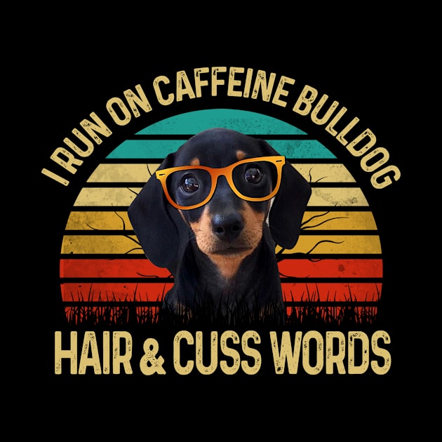 I Run On Caffeine Dachshund Hair & Cuss Words by Rumsa