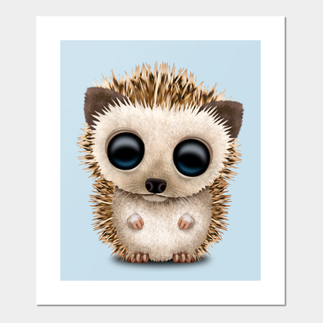 Cute Baby Hedgehog Hedgehog Affiche Et Impression D Art Teepublic Fr