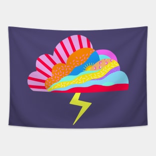 Bright pop art storm cloud Tapestry