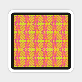 Hot Pink and Lime Retro Plaid  Pattern | 90's | Nineties Magnet