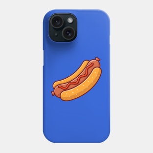 Hotdog Cartoon Vector Icon Illustration (5) Phone Case