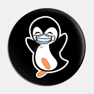 Penguin with a face mask Pin