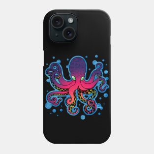 Painted Octopus, Purple Coral Phone Case