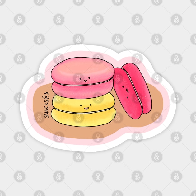 Sweet Macaron in sweet colors Magnet by Snacks At 3