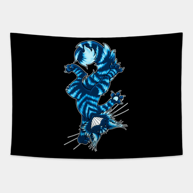 Blue Cheshire Cat Cat Tapestry Teepublic Au
