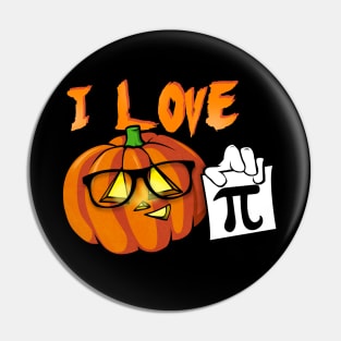 I Love Pumpkin Pi Nerdy Halloween T-Shirt Pin