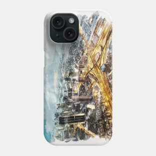 Dubai UAE Unique Watercolor Travel Souvenir Fine Art Painting Phone Case