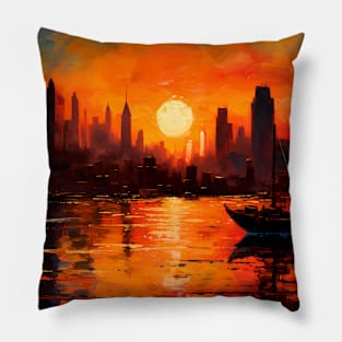 New York sunset Pillow