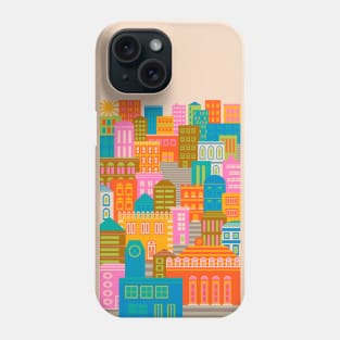 CITY LIGHTS BY DAY Vintage Exotic City Travel Poster - UnBlink Studio by Jackie Tahara Phone Case