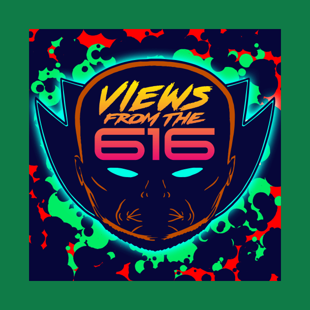 Green & Red Views From The 616 Logo (Front Only) by ForAllNerds