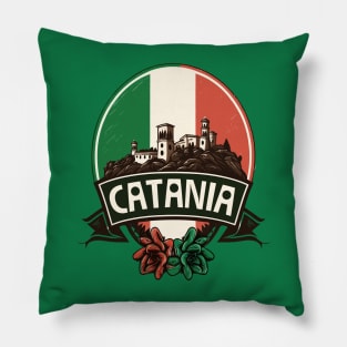 Catania, Sicilia / Retro Italian Region Design Pillow