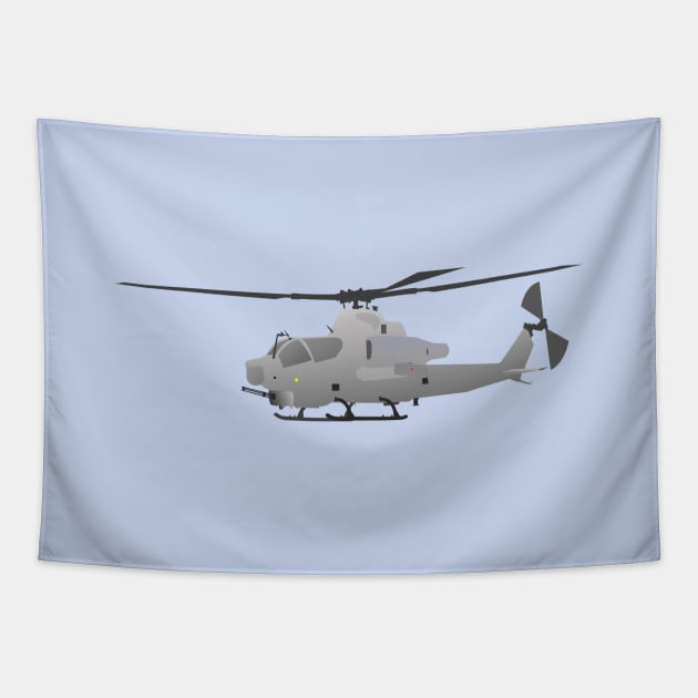 American Grey Attack Helicopter Tapestry by NorseTech