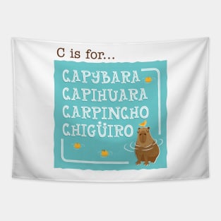 C is for Capybara Tapestry