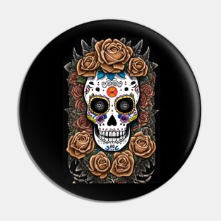 Sugar Skull Art - Celebrate with Vibrant Colors Pin