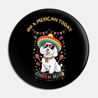 Bichon Frise Dog Cinco de Mayo Pin