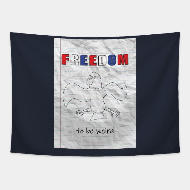 Funny Crumpled Paper Freedom Tapestry by ATG Designs