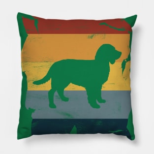 Boykin Spaniel Distressed Vintage Retro Silhouette Pillow