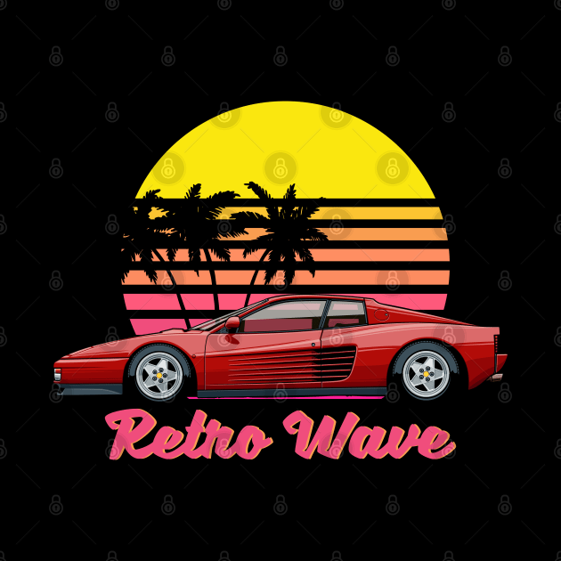 Retro wave Testa rossa by Markaryan