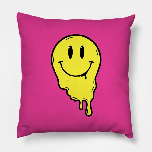 Drippy Smiley Pillow by Jelly Studio Co.