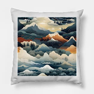 Fantasy Landscapes Mountains Pattern 6 Pillow