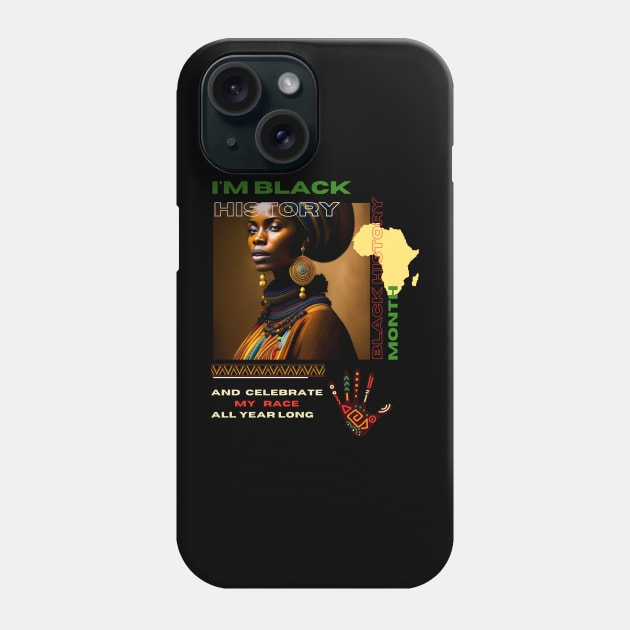 Black history month cute graphic design artwork Phone Case by Nasromaystro