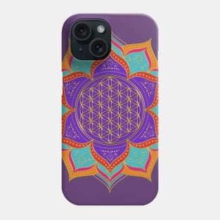 Flower Of Life Lotus Ornaments gold Phone Case