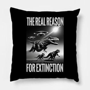 UFOs Hunt T-Rex Dino Extinct Real Reasons Pillow