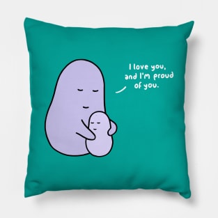 Hug - I Love You (Teal) Pillow