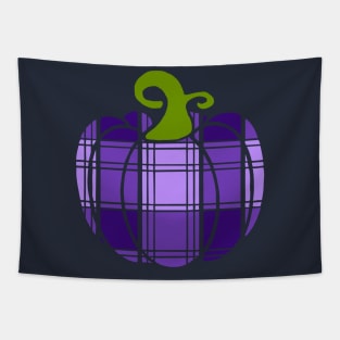 Indigo Lavender Plaid Pumpkin Tapestry