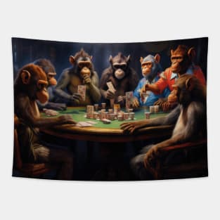 Monkey's Gambit: High-Stakes Poker with Serious Monkeys Tapestry