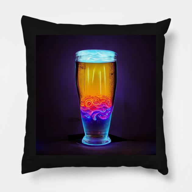 Psychedelic Beer Pillow by RichieDuprey